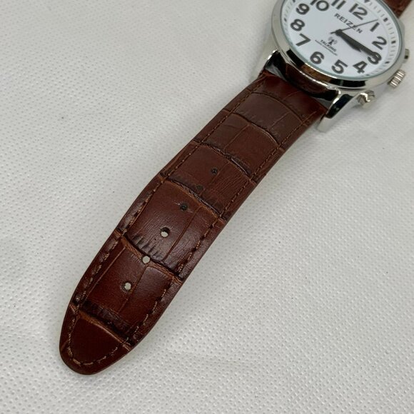 Reizen Talking Atomic Men Watch White Face Black Numbers 42mm running - Picture 5 of 8